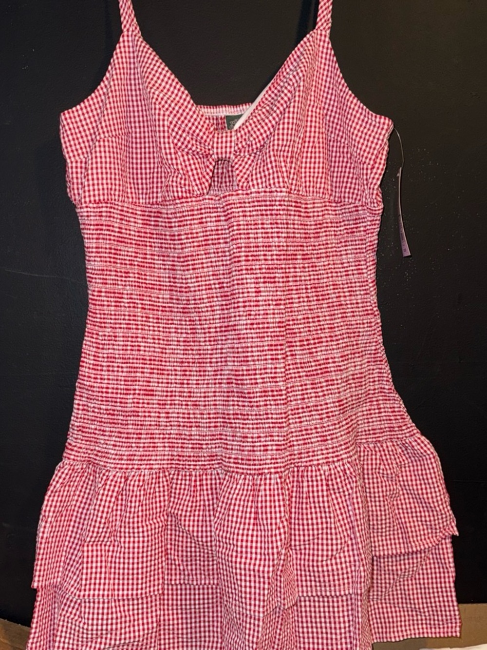 Wild fable womens Red Gingham Tiered Sundress size XL